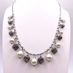 Brighton Charms Necklace Faux Pearls